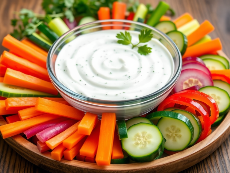 Tzatziki and veggie sticks