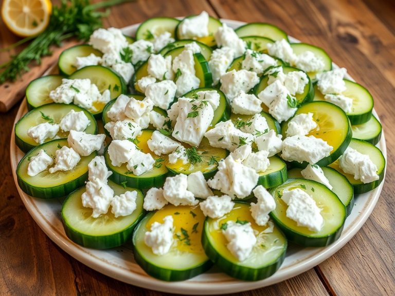 Cucumber Slices and Feta