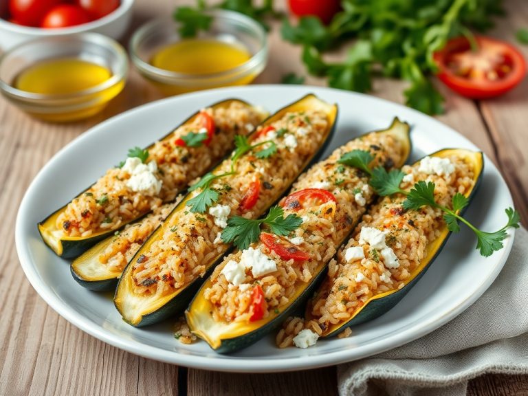 Greek Stuffed Zucchini