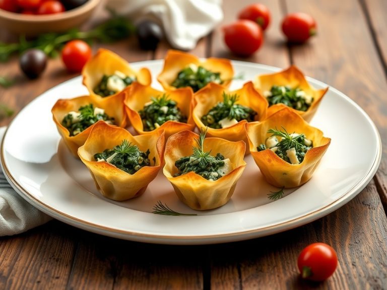 Greek Spinach and Cheese Filo Cups