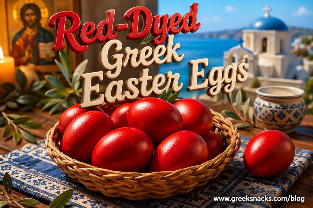 Greek Easter egg celebration scene