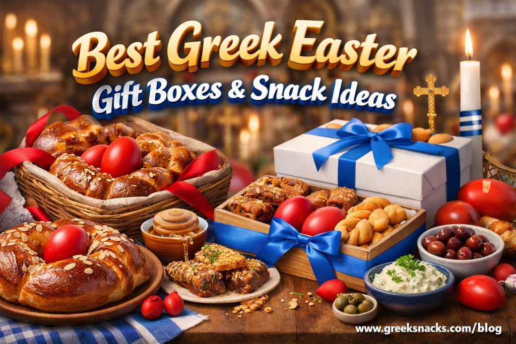 Greek Easter gift boxes and treats