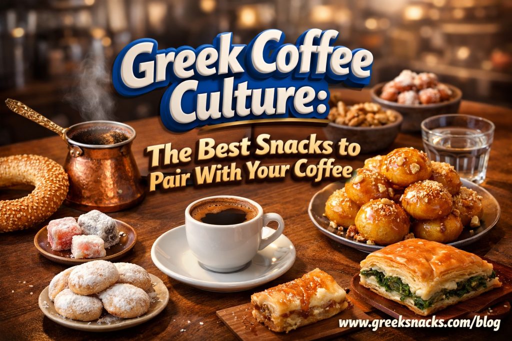 Greek coffee and snack delights